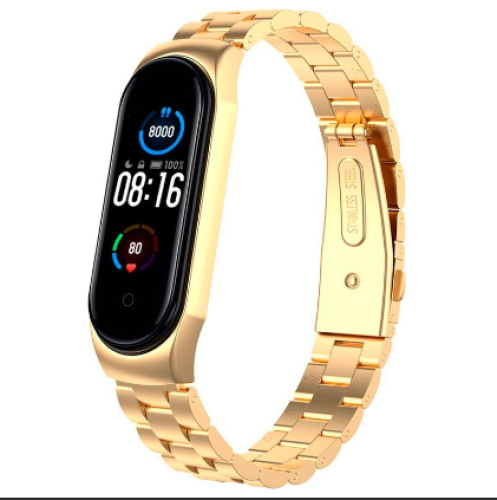 Bracelete Metálica para Xiaomi Mi Band 5 / 6 Dourado